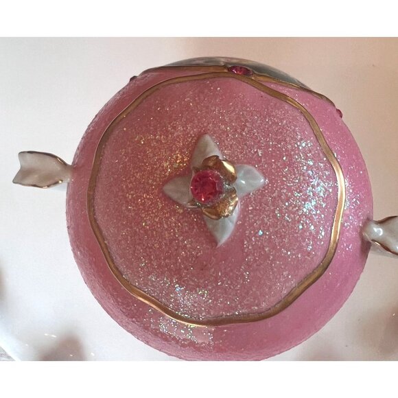 Frog Prince Enchanted Gardens Heirloom Porcelain Music Box Pink & Gold Dream A L - Picture 6 of 8